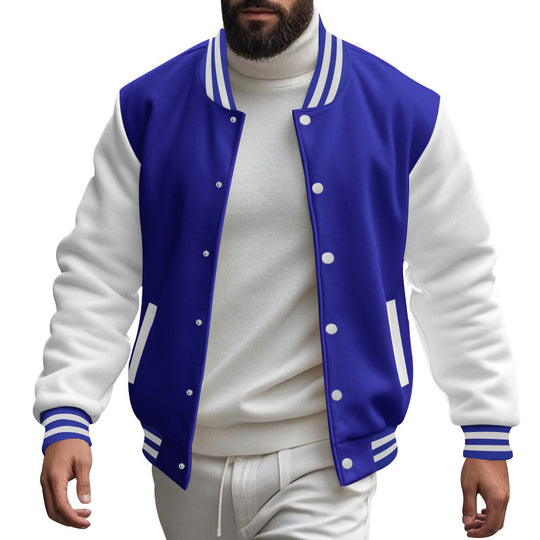 Herren Varsity-Jacke mit kontrastierenden Ärmeln und gestreiften Bündchen EB