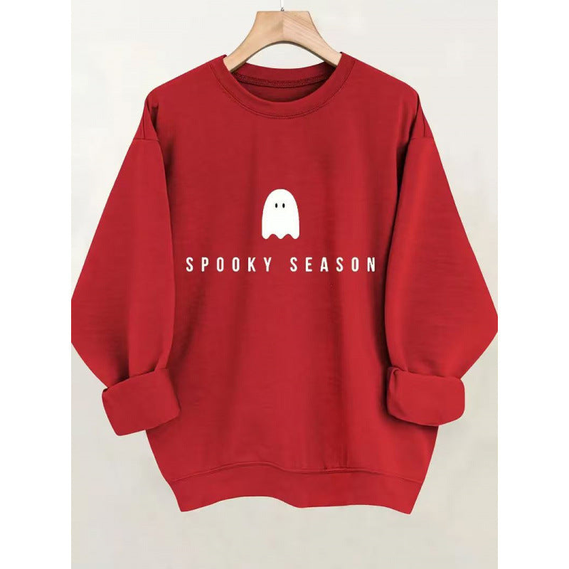 Unisex nan lässiges Halloween Sweatshirt mit Gespenst-Print und Oversize-Schnitt EB