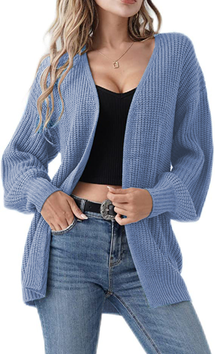 Damen Strickjacke mit offenen Kanten und luftiger Maschenstruktur EB