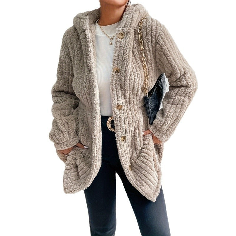 Damen Kuschelige Strickjacke mit langen Ärmeln und voluminösem Schnitt EB