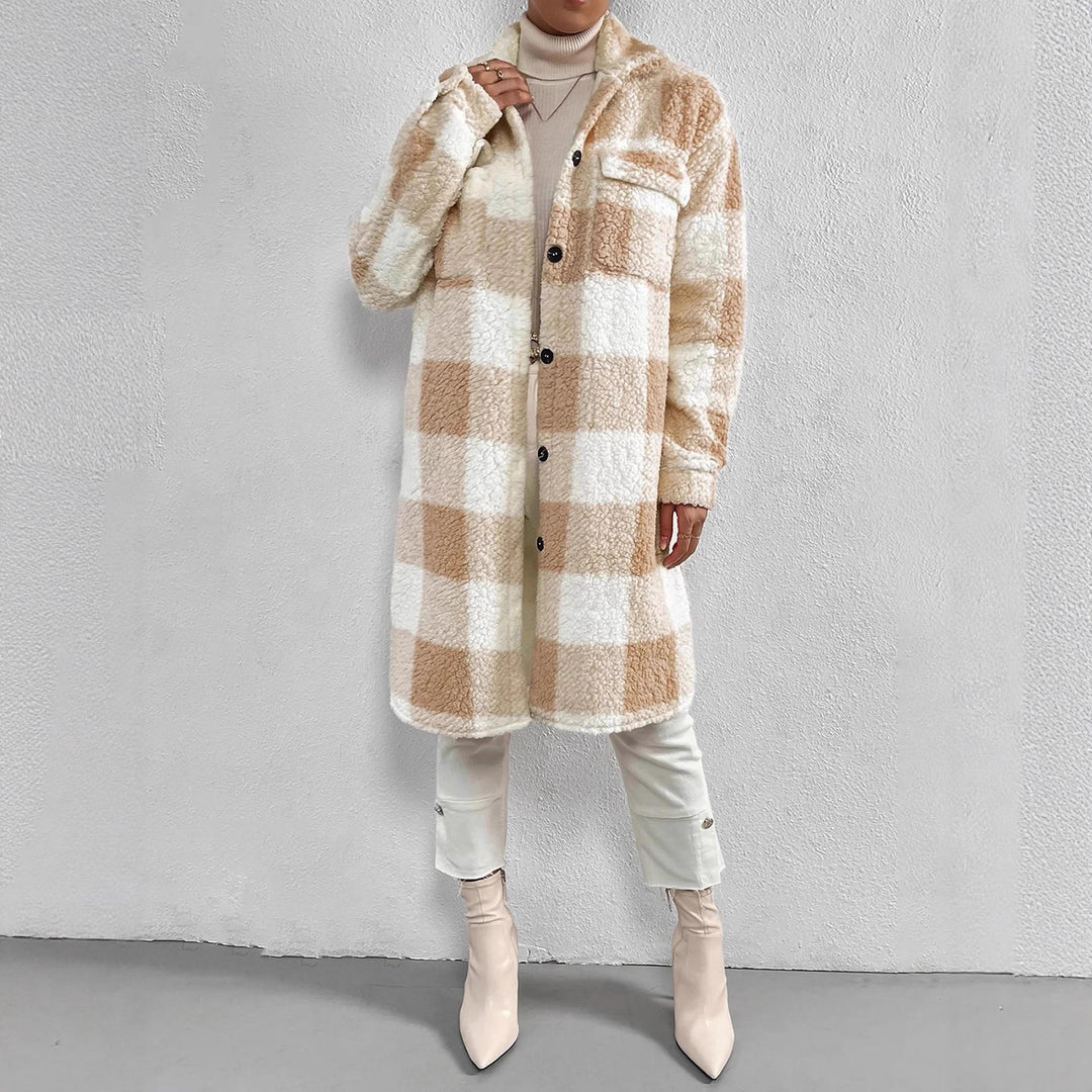 Damen Kuschelige Karojacke EB