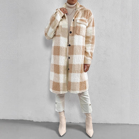 Damen Kuschelige Karojacke EB