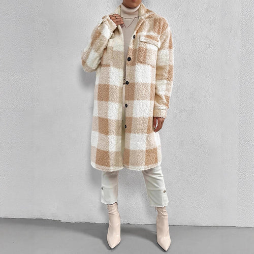 Damen Kuschelige Karojacke EB
