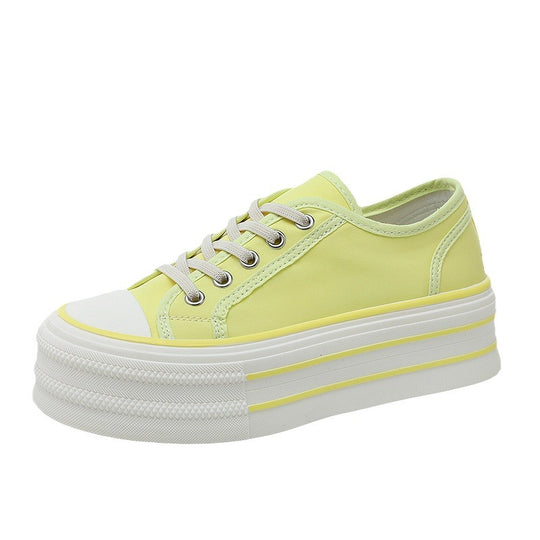 Damen Plüsch Plateau Sneakers mit atmungsaktivem Obermaterial EB