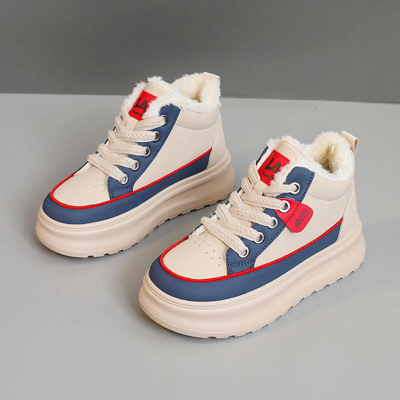 Damen warme und bequeme Sneakers mit flauschigem Innenfutter EB
