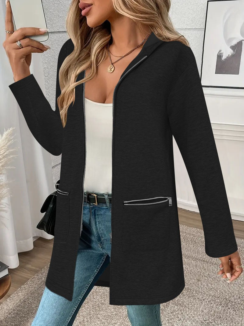 Damen Kapuzenjacke mit praktischen Reißverschlusstaschen und komfortablem Material EB
