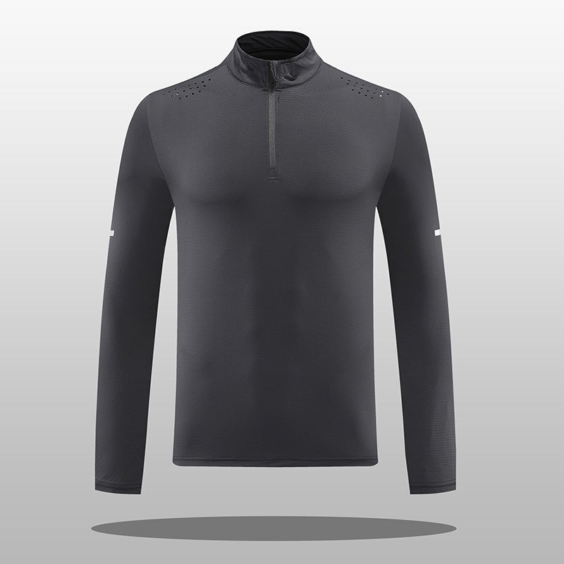Herren Funktions-Langarmshirt mit Reißverschluss und atmungsaktivem Material EB