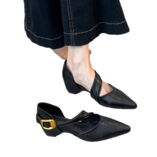 Damen elegante Slingback-Pumps mit modischem Riemchen und stabiler Sohle EB