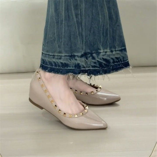 Damen spitze Ballerinas mit dekorativem Riemchen EB
