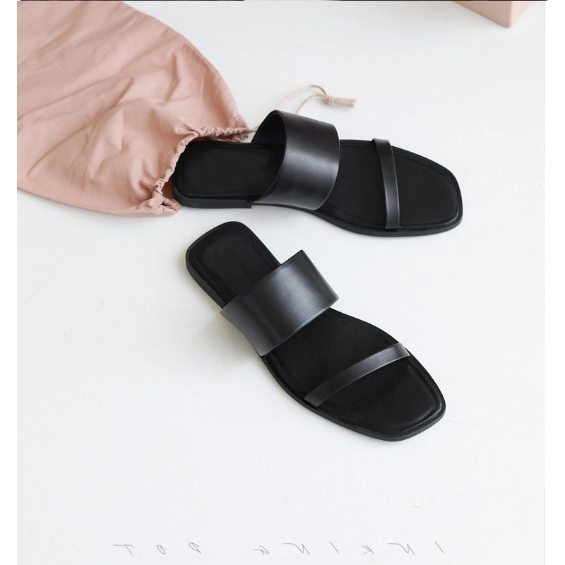 Damen Komfortable Zehentrenner-Sandalen mit breiten Riemen und ergonomischem Fußbett EB