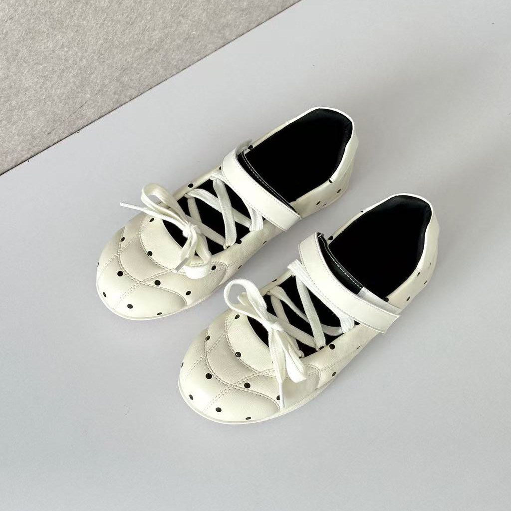 Damen Freizeit Sneakers mit punktemuster und flexiblem Obermaterial EB