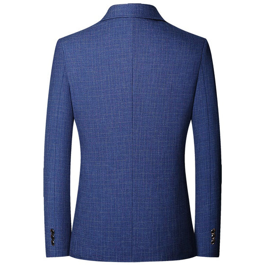 Herren Modernes Slim-Fit Sakko mit dezentem Karomuster aus leichtem Mischgewebe EB