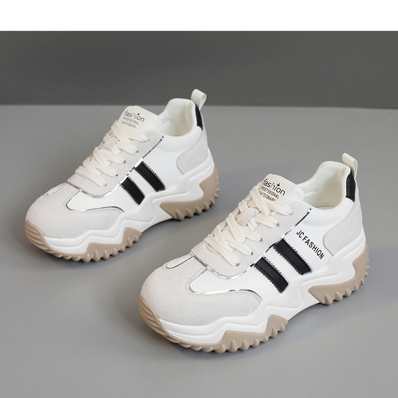 Damen Trendige Chunky Sneakers mit stabiler Gummisohle und atmungsaktivem Obermaterial EB