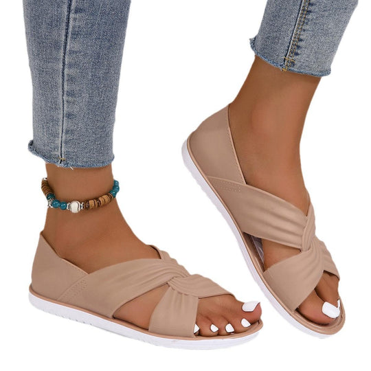 Damen Komfortable Riemchensandalen mit geschwungenem Design EB