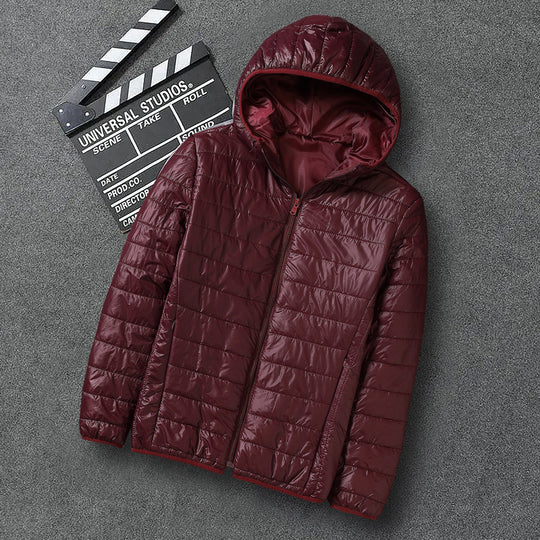 Herren nan ultraleichte Kapuzen-Steppjacke mit Packfunktion und winddichtem Shell EB