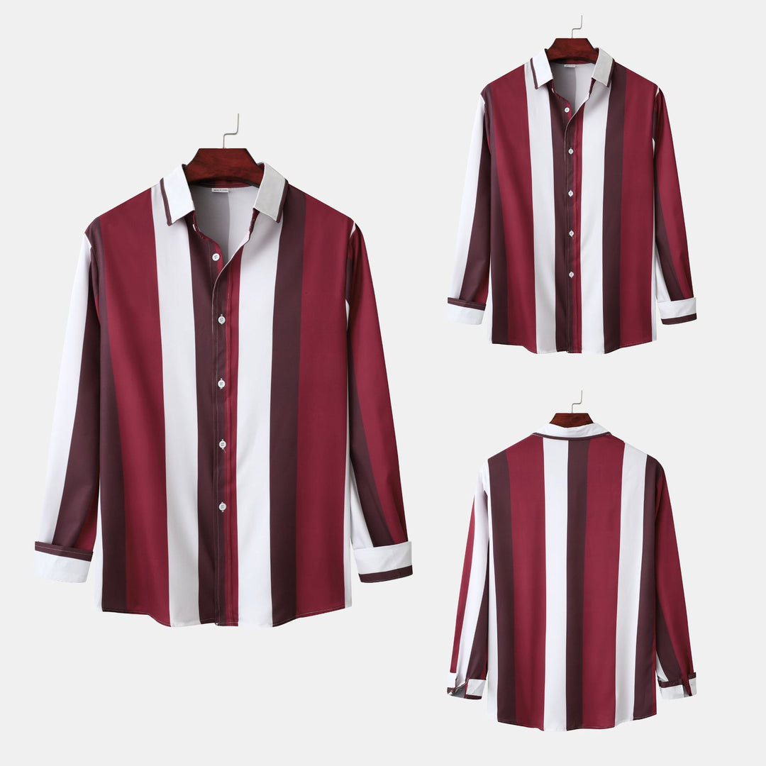 Herren Langarmhemd mit modernem Streifen-Design und komfortabler Passform EB