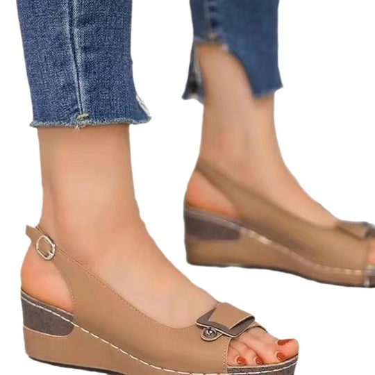 Damen Wedge-Sandalen mit elegantem Riemendesign und komfortablem Fußbett EB