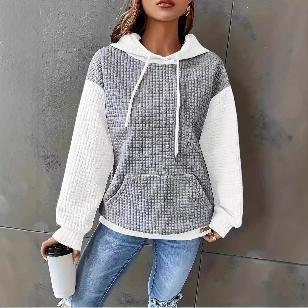 Damen Kapuzenpullover mit strukturiertem Design und praktischen Taschen EB