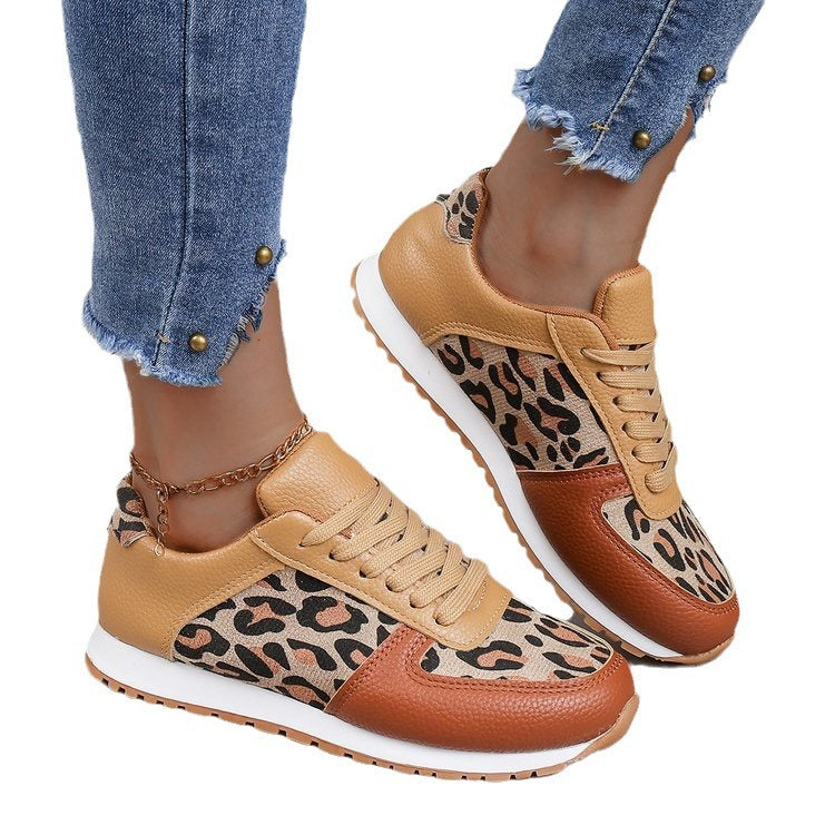 Damen Sportliche Sneaker mit animalistischem Muster und dämpfender Sohle EB