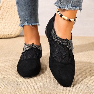 Damen Elegante und filigrane Ballerinas mit floralen Details EB