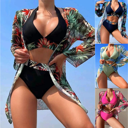 Damen Bademodenset mit Übergangsjacke und trendy Schnitt EB