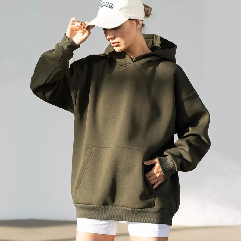 Damen nan oversized Kapuzenpullover mit Kängurutasche und dropped-shoulder Schnitt EB