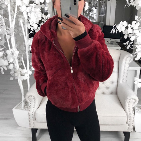Damen Kunstfell Bomberjacke EB