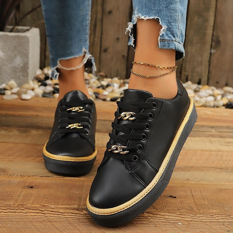 Damen Modische und bequeme Sneakers aus hochwertigem Leder EB