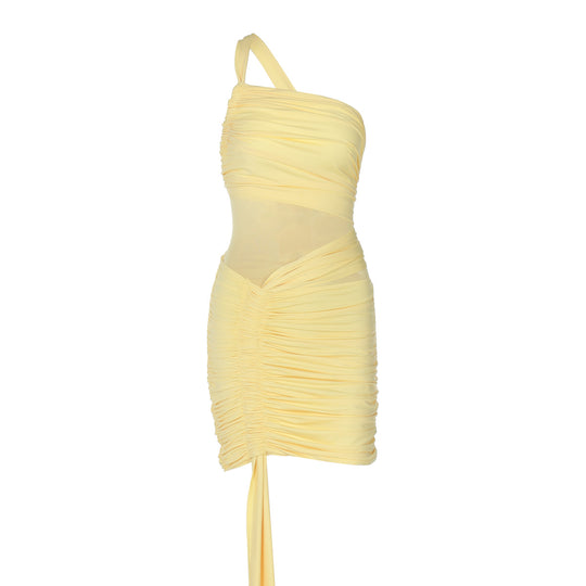 Damen Elegantes asymmetrisches Minikleid mit Drapierungen EB