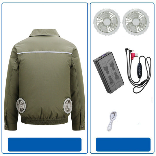 Herren nan atmungsaktive Kühljacke mit integrierten USB-Lüftern EB