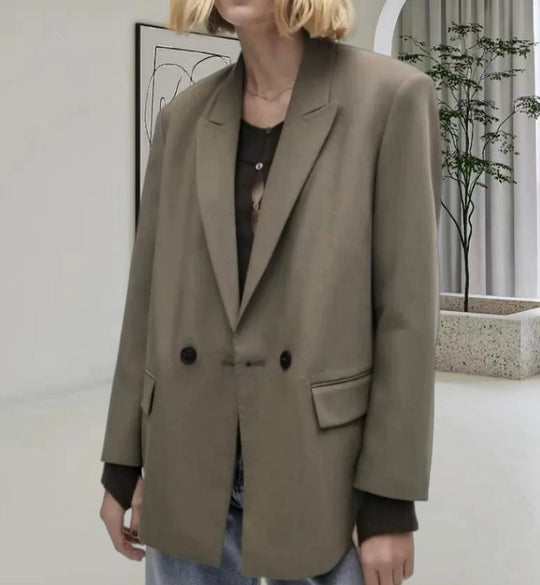Damen Oversized Blazer mit eleganter Silhouette und dekorativen Knöpfen EB