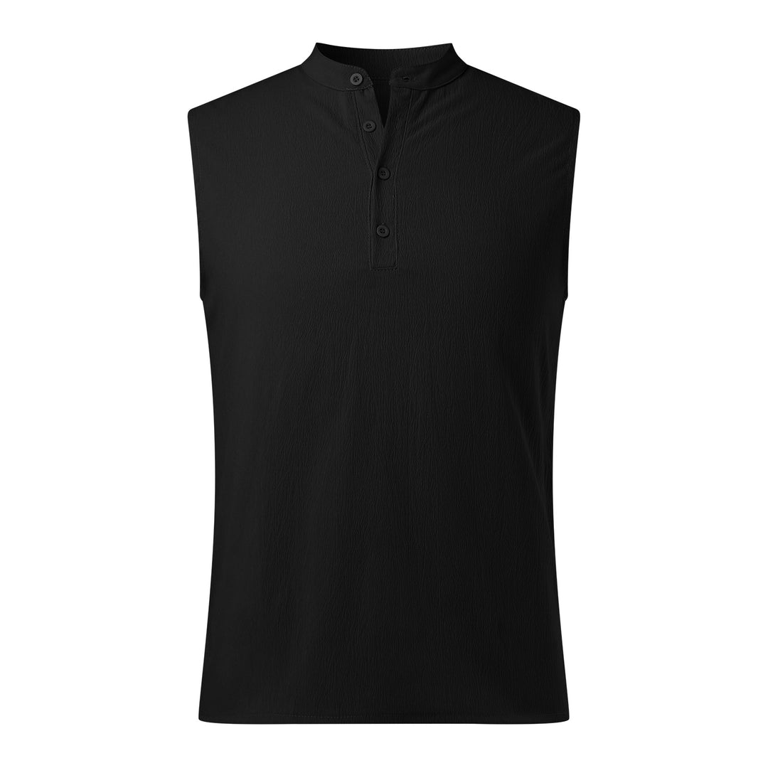 Herren Ärmelloses Henley-Shirt aus atmungsaktivem und leichtem Material EB