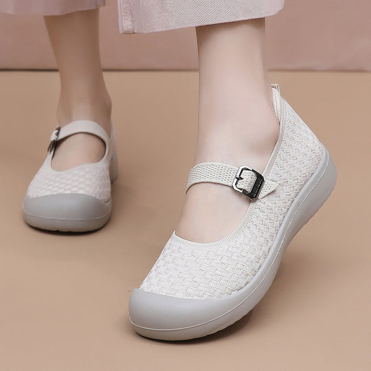 Damen Bequeme und atmungsaktive Freizeit-Schuhe mit verstellbarem Riemen EB