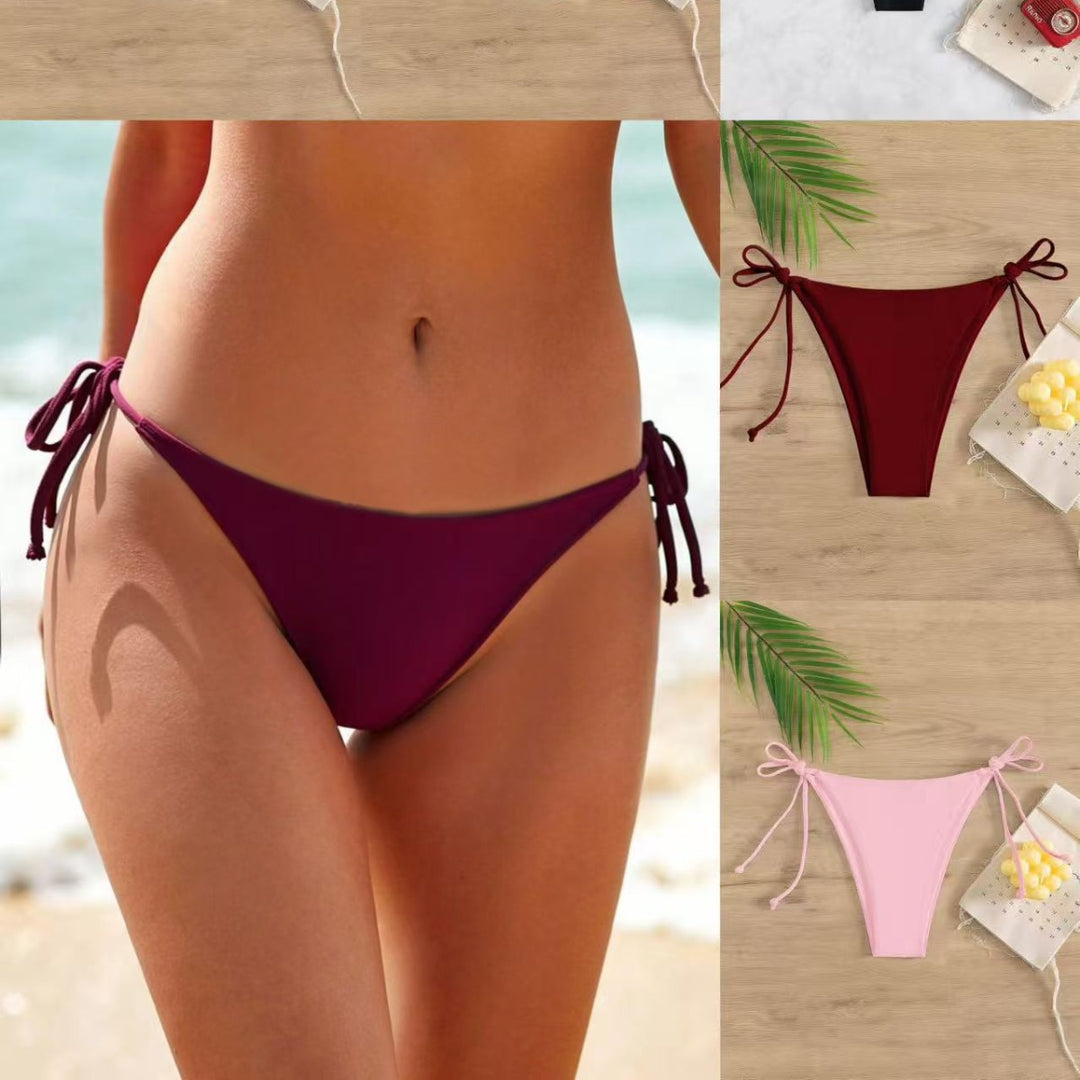 Damen Bikinislip mit verstellbaren Seitenbändern und hohem Beinausschnitt EB