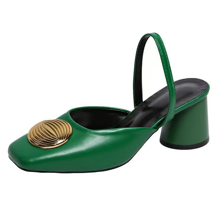 Damen Slingback-Highheels mit dekorativem Schmuckdetail EB