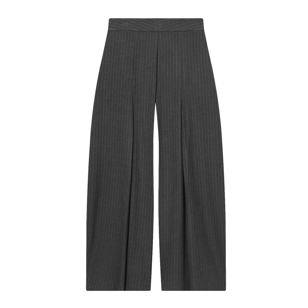 Damen weite Anzughose mit modischem Streifenmuster und eleganter Faltenlegung EB