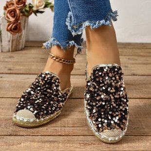 Damen Glitzernde Espadrilles mit bequemer Einlegesohle EB