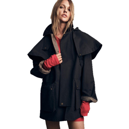 Damen wasserabweisende Outdoor-Jacke mit innovativem Kapuzen-Design EB