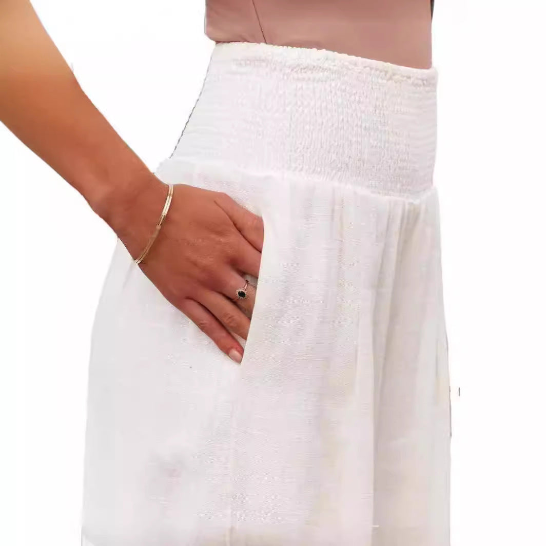 Damen Weite Leinenhose EB