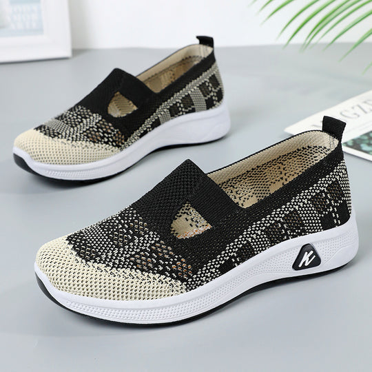 Damen Leichte Slip-On Sneakers mit flexibler Sohle und atmungsaktivem Obermaterial EB