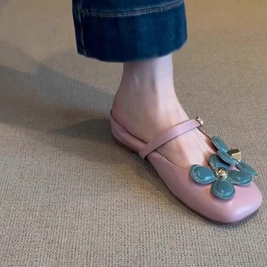 Damen Sling-Sandalen mit modischem Blumendesign und komfortabler Innensohle EB