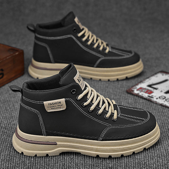 Damen Hochwertige Leder Sneakers mit modischem Design und dämpfender Sohle EB