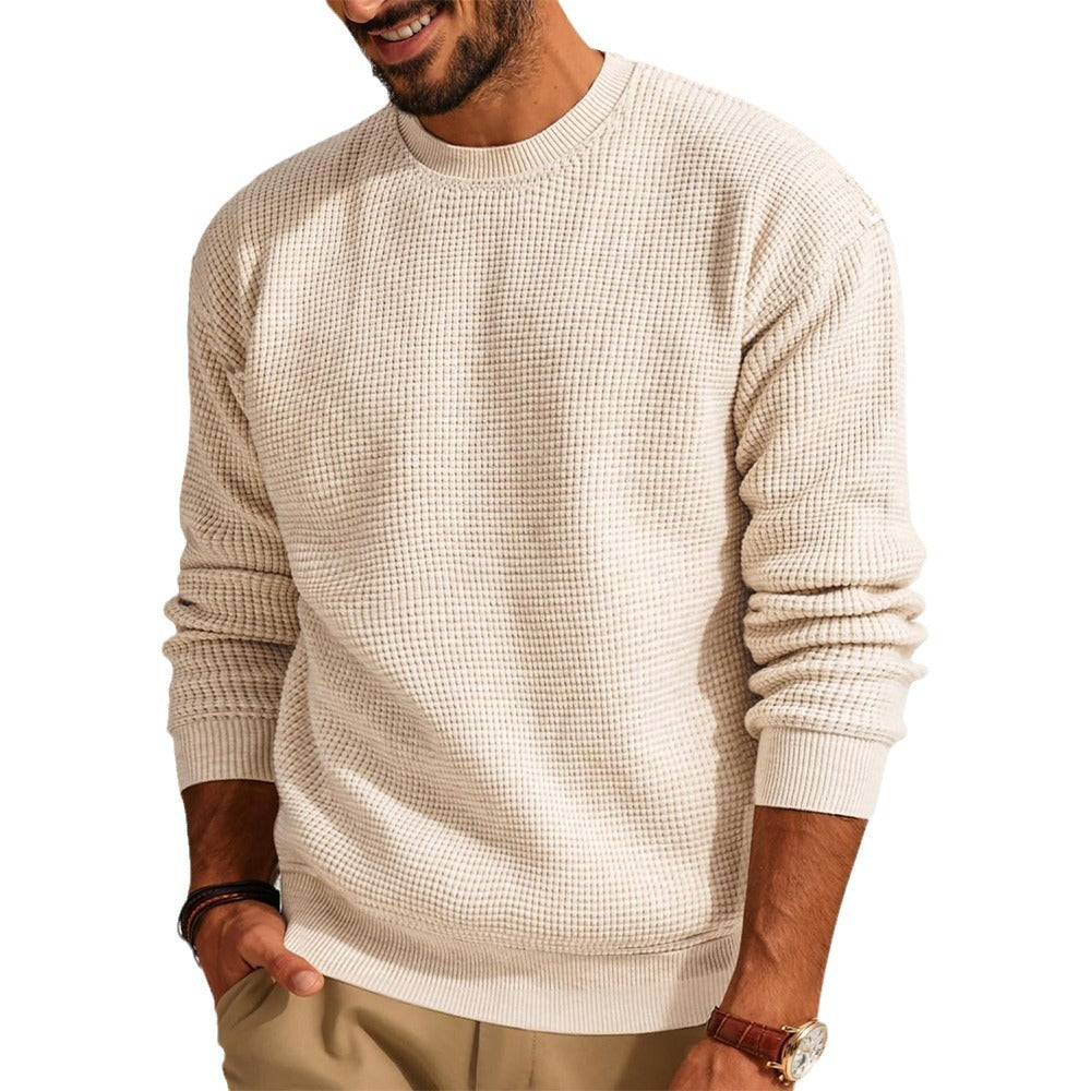 Herren Strukturierter Sweatshirt mit Rundhalsausschnitt EB