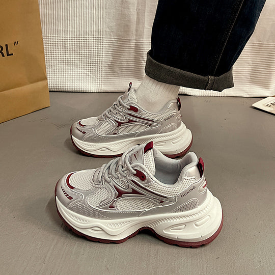 Damen Sportliche Sneakers mit atmungsaktiver Mesh-Oberfläche und stabiler Sohle EB