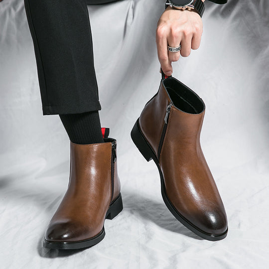 Damen Elegante Stiefeletten mit seitlichem Reißverschluss und bequemer Innensohle EB