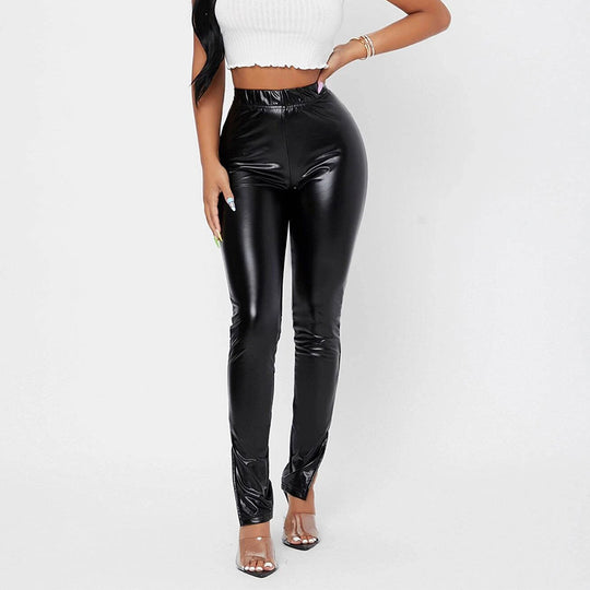 Damen Hochglänzende Leggings mit figurbetonter Passform EB