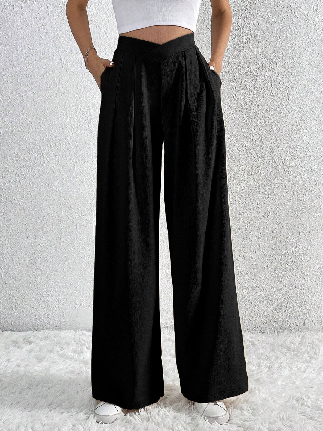 Damen hohe Bund Culotte-Hose mit Faltenlegung und weitem Bein Eichborn Berlin