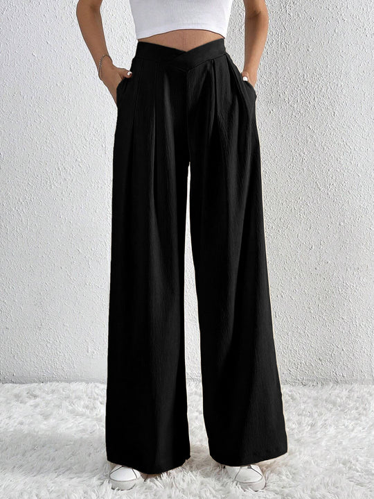 Damen hohe Bund Culotte-Hose mit Faltenlegung und weitem Bein Eichborn Berlin