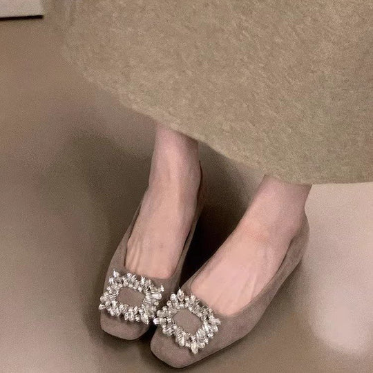 Damen Ballerinas mit funkelndem Schmuckdetail und bequemer Sohle EB