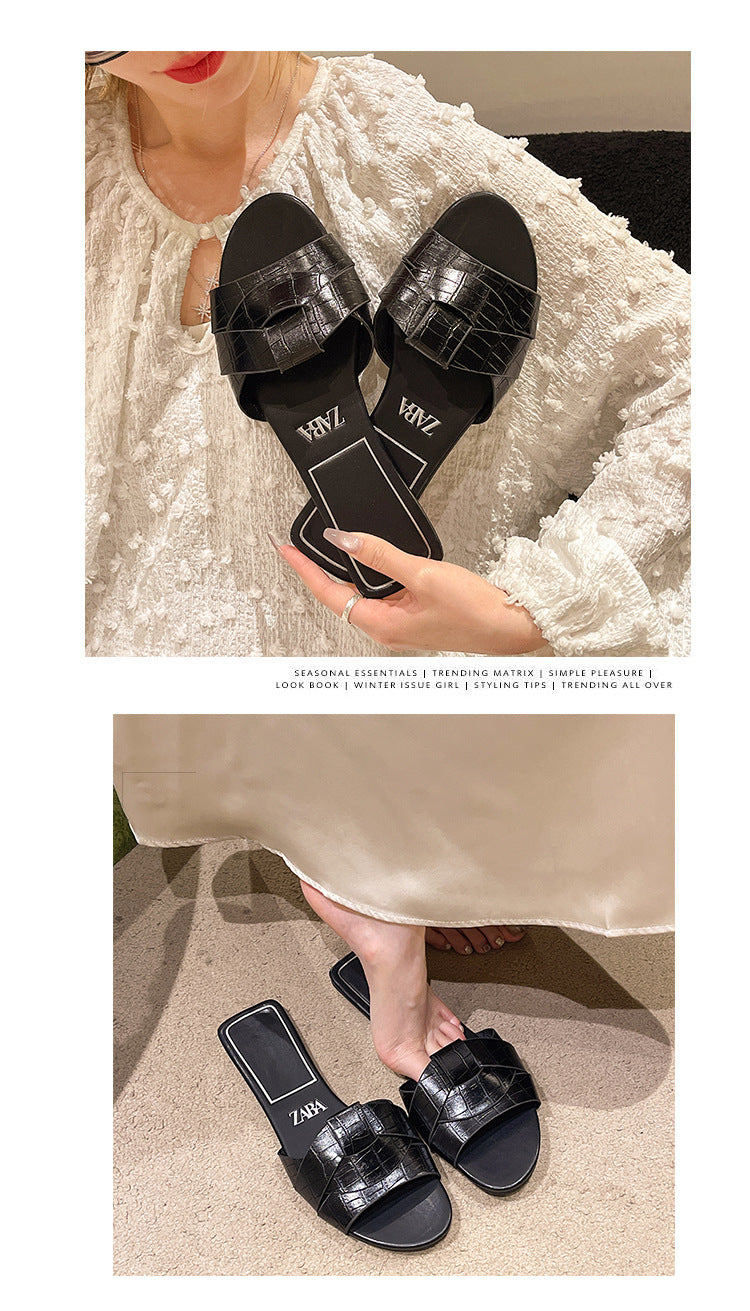 Damen Modische Riemchen-Sandalen mit elegantem Schleifen-Design und komfortabler Fußbettung EB